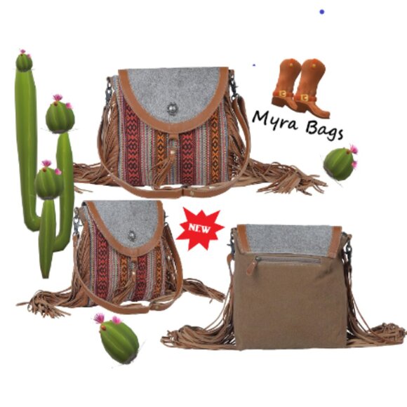 Myra Western Fringed Leather Hair-On Crossbody Shoulder Bag NWT/🆕SHIPS📦🏃🏻💨⚡ - Picture 2 of 16